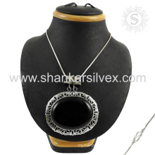 eye catching Big Gemstone Jewelry Necklace Indian Silver Jewelry Exporter